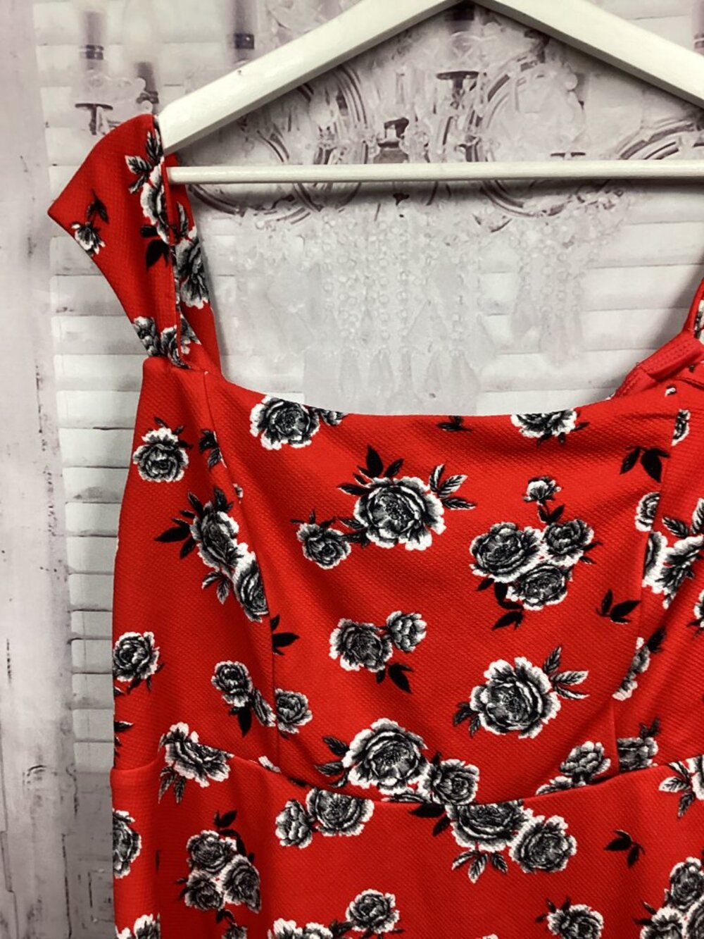 Torrid Red Floral Dress Midi Sleeveless 2X - Picture 2 of 8